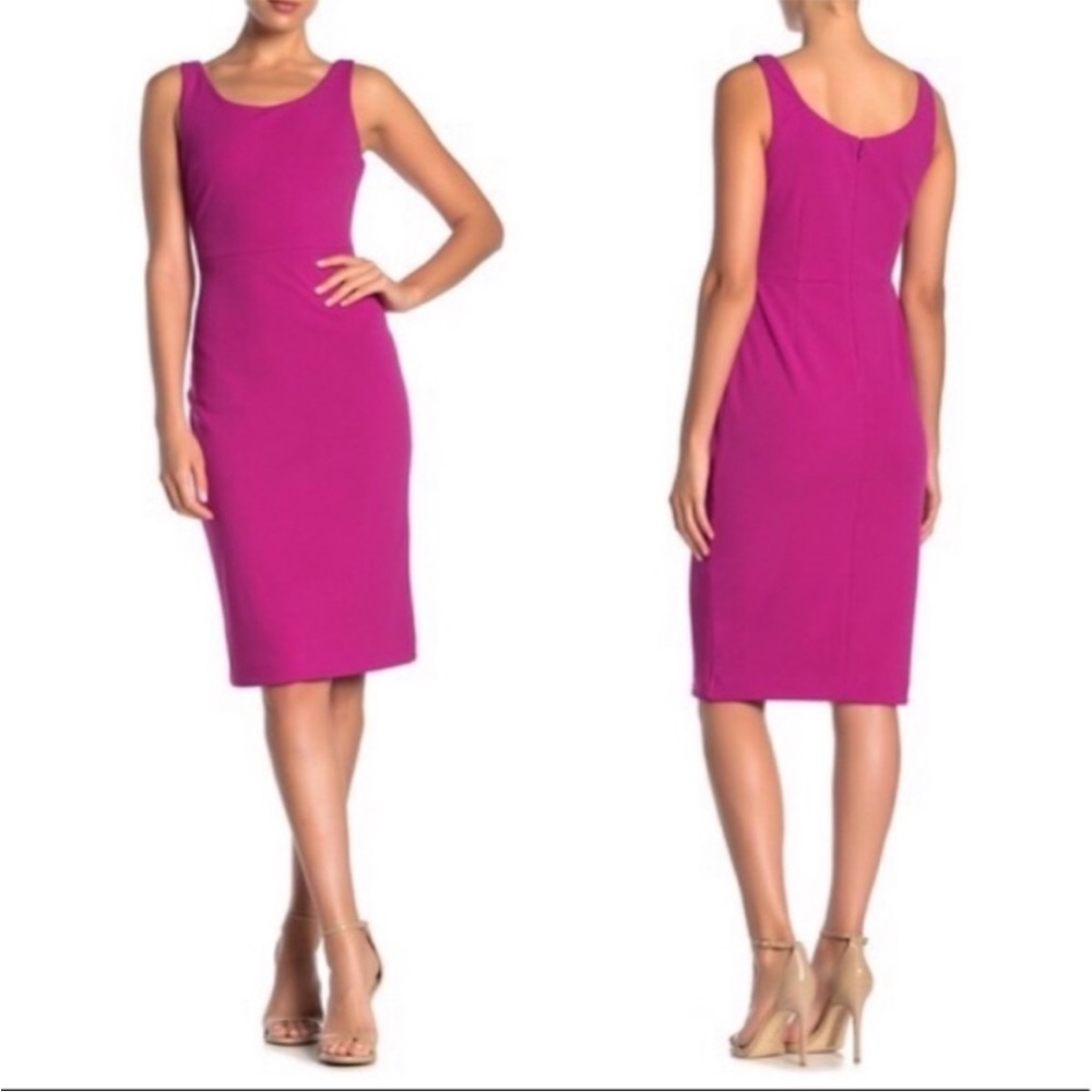 Betsey Johnson Magenta Pink Midi Length Sheath Dress